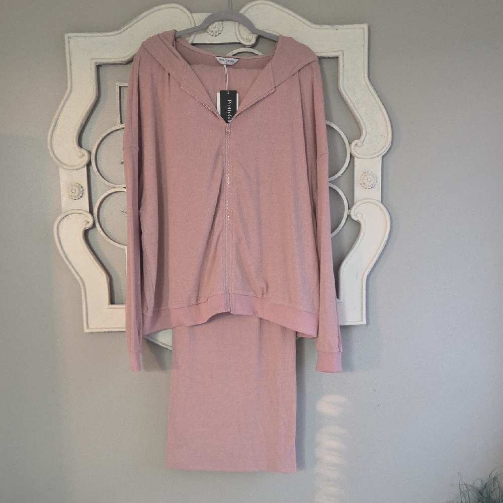 Pink Hoodie and Pants Set
